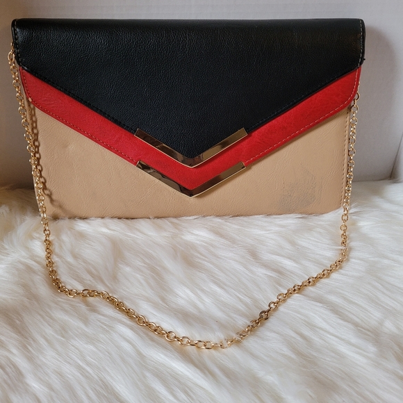 Aldo Cream & Black Envelope Clutch - Picture 4 of 7